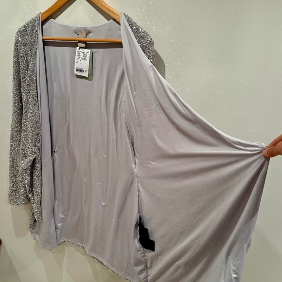 H&M silver sequins wrap dress, size M - Picture 9 of 16